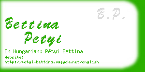 bettina petyi business card