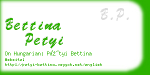 bettina petyi business card